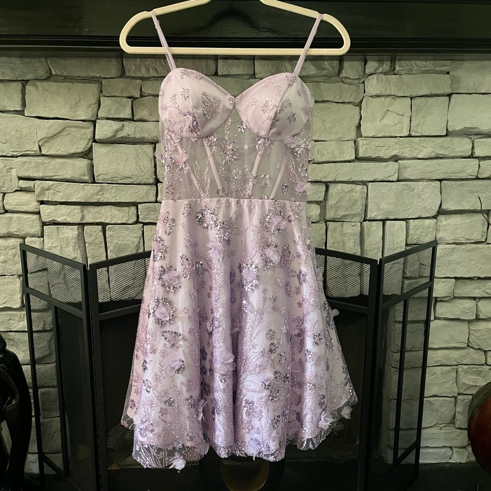 Elegant Lavender Mini Dress